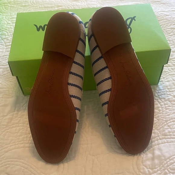 New in box Sam Edelman Loraine Cobalt Striped Flats Loafers size 7.5 - Picture 11 of 12